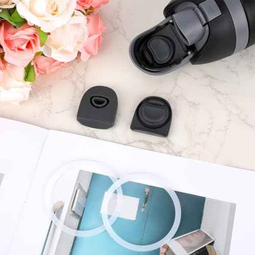 11pcs Replacement Kit for Owala, Water Bottle Parts Accessories Including 3 Silicone Stoppers Lid Top Cover Cap Insert Rubber Seal Gaskets 1 Cleaning Brush 3 Straws and Cutting Tool