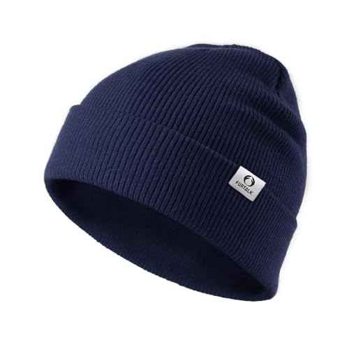 FURTALK Double-Layer Beanie for Men Women, Ultra Soft Stretchy Knit Winter Hat Unisex Cold Weather Beanie Hat