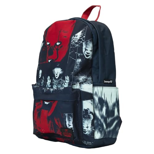 Loungefly Warner Brothers It Pennywise I Heart Horror Nylon Full-Size Backpack