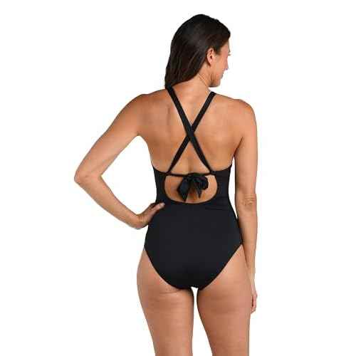 La Blanca Womens One Piece Swimsuit High Neck Keyhole Island Goddess