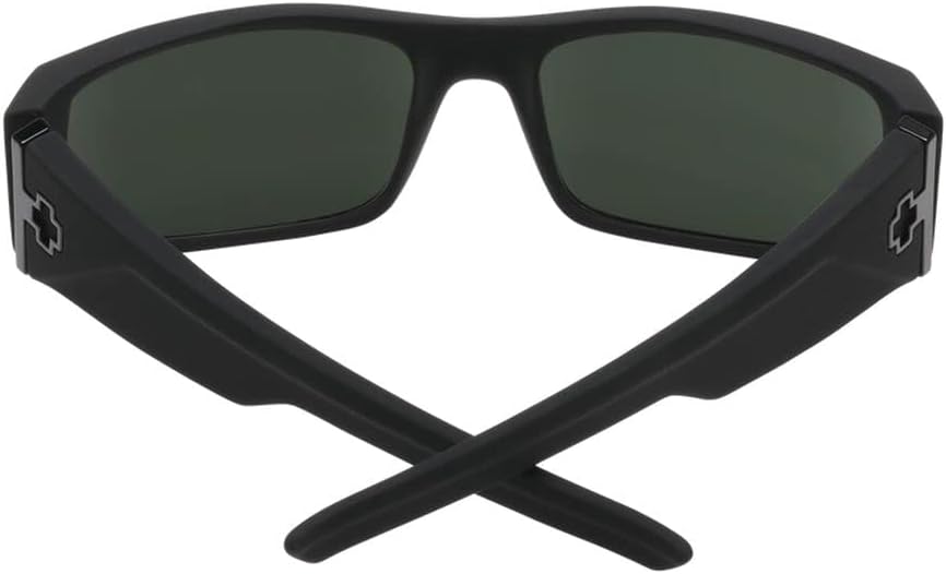 Spy Hielo Sunglasses - Soft Matte Black Frame with Grey Green Happy Lens