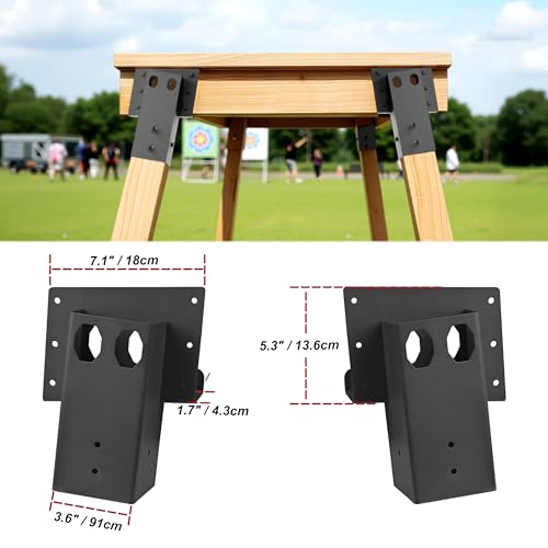 Heavy Duty Deer Stand Brackets 4x4 with Screws Black Pack of 4