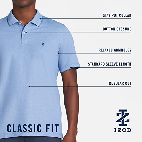 Izod Mens Advantage Performance Short Sleeve Stripe Polo Shirt