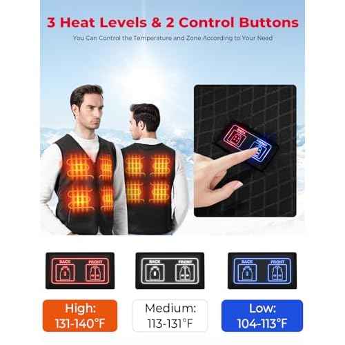 KEMIMOTO Heated Vest for Men, Electric Warming Vest for Hunting & Winter Sports (Battery Not Included)