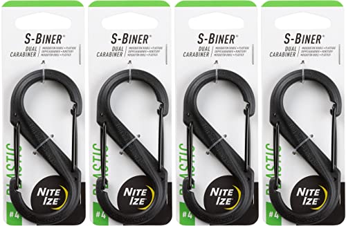 Carabiner Clip 3.5 Inch Plastic Black Lightweight Durable Keychain