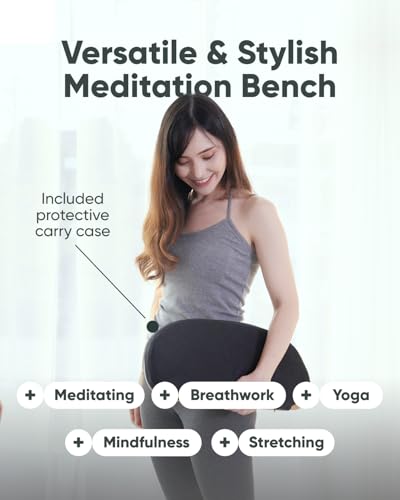 Mindful Modern Folding Meditation Bench with Pillow - Bamboo Kneeling Stool