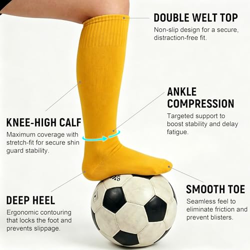 Knee High Soccer Socks for Baseball Softball Football 12 Pairs Mustard Yellow - Variation of THIS listing