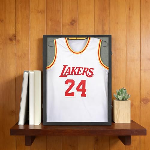 Jersey Frame Display Case - Black Linen Shadow Box for All Sports Jerseys - Standard Pack