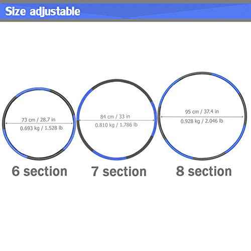 Auoxer Fitness Exercise Weighted Hoops, Lose Weight Fast by Fun Way to Workout, Fat Burning Healthy Model Sports Life, Detachable and Size Adjustable Design