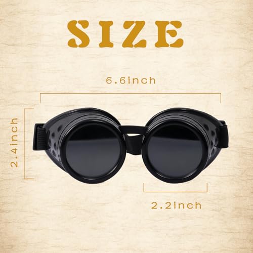 Adjustable Vintage Steampunk Goggles - Mad Scientist Style Gothic Glasses for Cosplay & Halloween Costumes