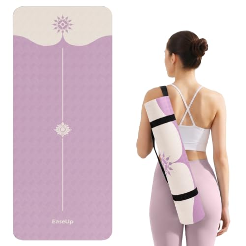 Purple Yoga Mat 73 x 28 inches, 10mm Thick Non-Slip for Pilates & Workout