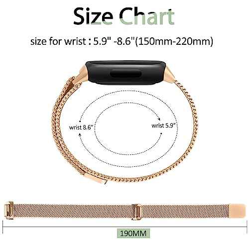 AK Metal Band Compatible with Fitbit Inspire 3 Bands Women Men, Stainless Steel Mesh Loop Replacement Bracelet Strap for Fitbit Inspire 3/2/Inspire HR Fitness Tracker
