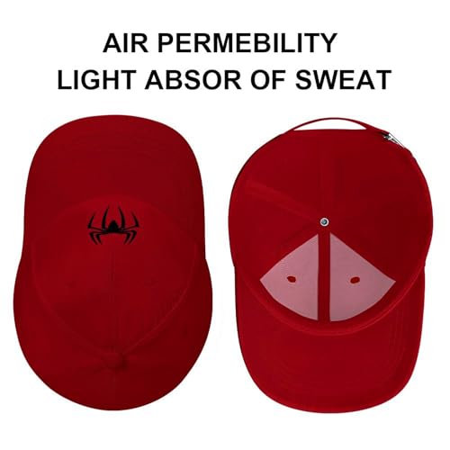 Spider Pattern Red Vintage Baseball Cap Men Women Adjustable Sports Dad Hat