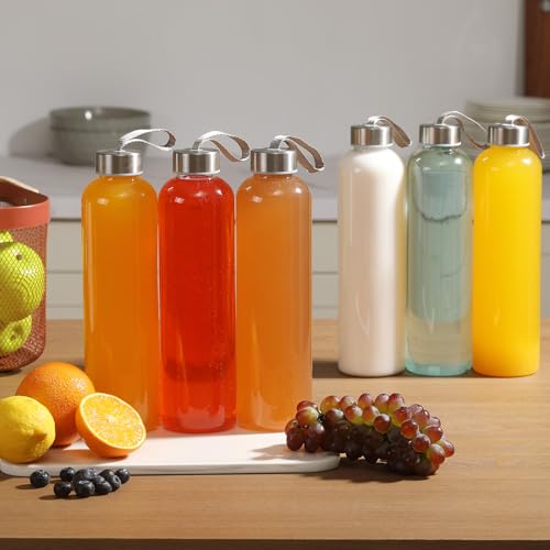 8 Pack 27oz Clear Water Bottles with Lids for Travel and Storage - Variation 8
