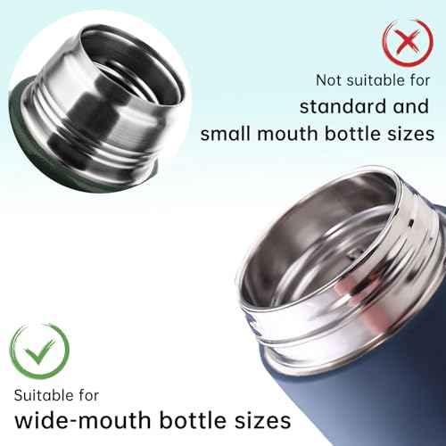 Lid Replacement Compatible with Hydro Cell Wide Mouth Bottle 64 oz, 40 oz, 32 oz, 24 oz, 18 oz, 14 oz,with 2 straws and 1 straw brush