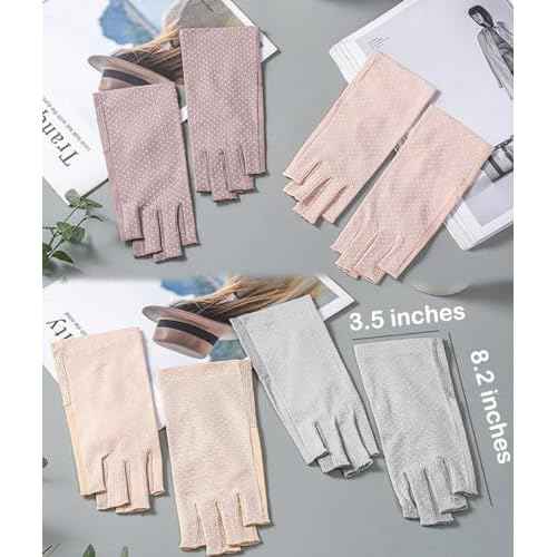 Women Driving Gloves Sun UV Protection Summer Outdoor Hiking UPF 50+ Glove Touchscreen Half-finger Glove
