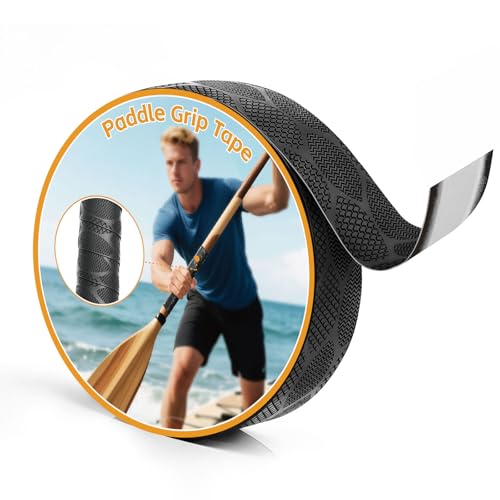 Black Non-Slip Paddle Grip Tape for Canoe SUP Oars - 1in x 16.4ft