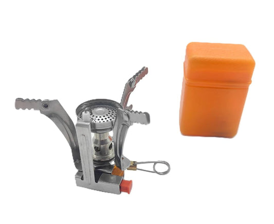 Generic Camping Stove, Portable Camping Stove with Carrying Case, Camping Stove for Backpacking, Camping Stove (Small), Silver