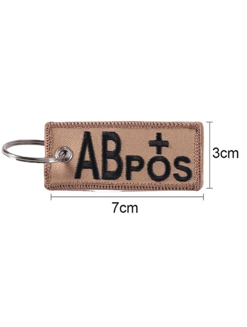 Cuiopbio Embroidered Blood Type Keychain - Sleek and Stylish Design (AB+)
