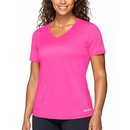 Zengjo Womens Running Shirts Quick Dry Short Sleeve Workout Yoga Tops V Neck Athletic Tees Sports Exercise Wicking T-Shirt