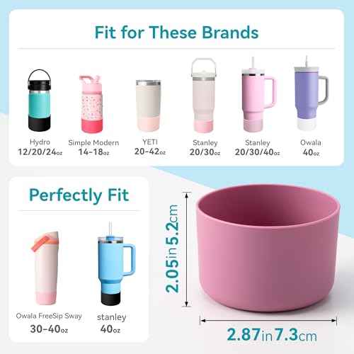 Silicone Boots Compatible with Owala 30oz & 40oz FreeSip Sway Bottles & Tumblers, Large-Coverage Protective Anti-Slip Bottom Cover Sleeves for Freesip Sway Tumblers & Bottles