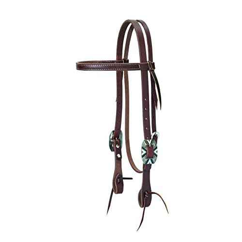 Weaver Leather Working Tack Browband Headstall, Rope Edge Hardware, Golden Chestnut, One Size, Model: 10-0587