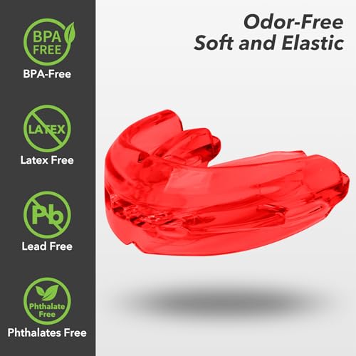 2Pcs Sport Mouth Guard Youth Adult, Mouthguard for Braces, MouthGuard for Braces for Sports, No Boil Mouth Guard, Soft, Football, Jujitsu and Karate