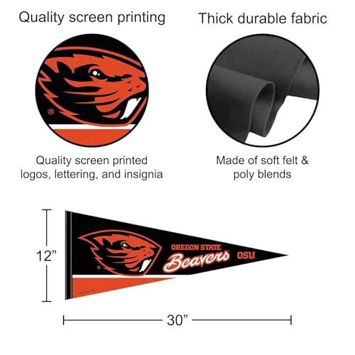 Full Size Felt Oregon State Beavers Pennant - 12x30 Inch Wall Banner