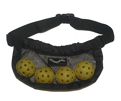 Ballzie Pickleball Holder Black - Adjustable Sports Ball Pouch for Tennis & Pickleball