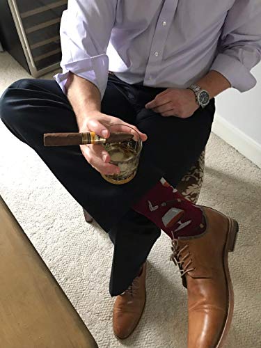 Hot Sox Men's Fun Cocktail Drinks Crew Socks - Cognac & Cigars, 1 Pair