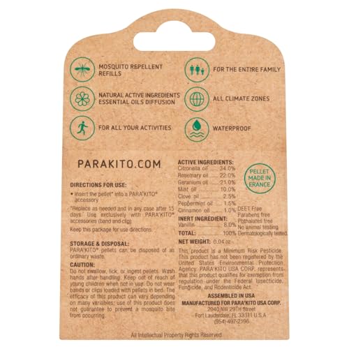 Mosquito Repellent Bracelet Refill Pellets 2 Pack - Citronella Oil, 15 Days Each, for Outdoor Camping & Hiking Accessories