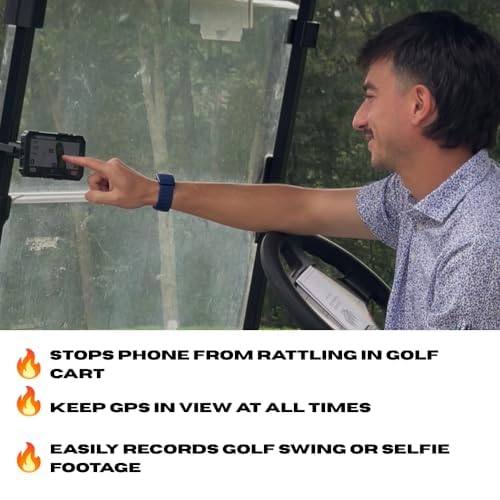 Luna's V2.6 Magnetic Golf Cart Phone Holder & Mount - Red, MagSafe Compatible, Flexible Arms