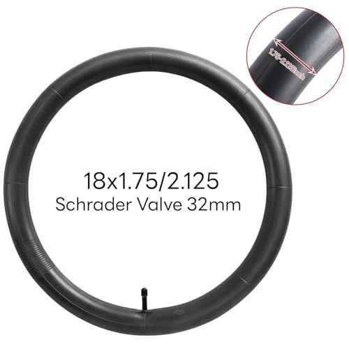 18x1.75/1.95/2.0/2.10/2.125 AV32mm Inch Bike Tube, 18" Replacement Bicycle Tube (Single), Reliable 18 x 1.75-2.125 Bike Inner Tube Schrader Valve for City/Road/Kids/Mountain Cycling Scenarios
