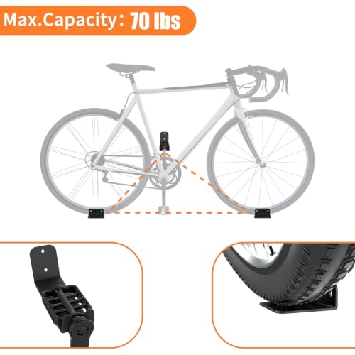 Heavy Duty Bike Pedal Wall Mount Hanger 3-Pack - Black Wall Bike Rack