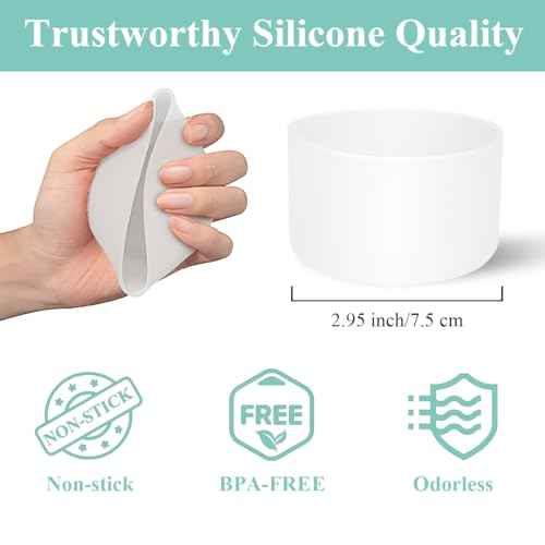 2 PCS Silicone Protective Boot for Yeti Rambler 20oz/25oz/30oz/35oz Tumbler, Anti-Slip Protective Silicone Water Bottle Bottom Boot Sleeve Cover for Yeti Tumbler [Transparent+Transparent]