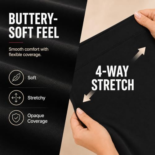 Plus Size High-Waisted Stretchy Leggings for Women 26 Inch 4X-Large Black