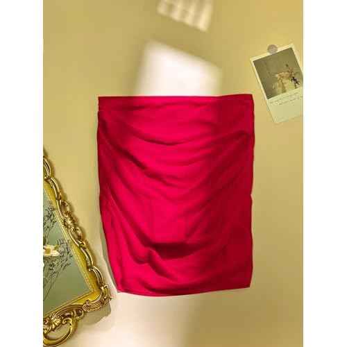 SherryDC Women's Ruched Mesh Bikini Swimsuit Bottoms High Waisted Sheer Short Swim Skirt