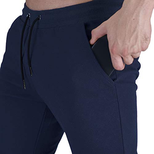 Men's Slim Tapered Jogger Pants - Navy, XX-Large Athletic Sweatpants