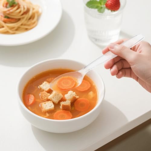 Heavy Duty Clear Plastic Forks and Spoons Set - 500 Count, Spoons & Forks