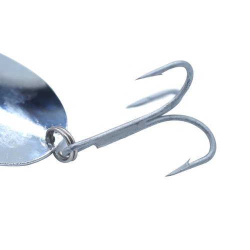 SEASKY 5.5" 7" 8" 10" 11" Stainless Steel Saltwater Tuna Salmon Fishing Flutter Spoon Metal Lure (5 1/2", Silver)