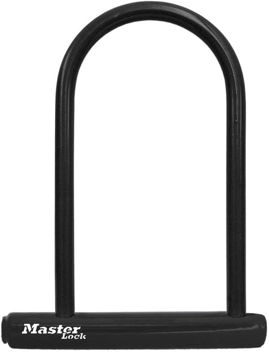 Master Lock Black Bike Lock with Key, Standard Size U-Lock for Bicycles and Other Outdoor Equipment, Anti-Theft Lock for Bikes, 8320D