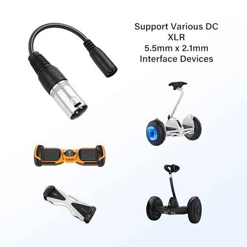 PNGKNYOCN 2A DC Power Cable,2 Pack DC 5.5 x 2.1mm Female to 3 pin XLR Male Power Adapter Cable,for Skateboard Bikes, Balance Bikes,Electric Bikes and More£¨15cm£©