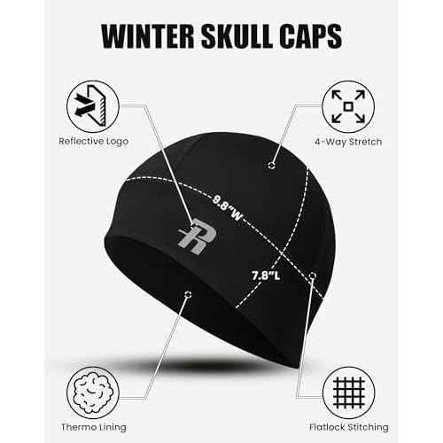Runhit Football Skull Cap - Moisture Wicking Running Sports Skullcap, Fleece Helmet Liner for Cycling Motorcycle Hard Hat