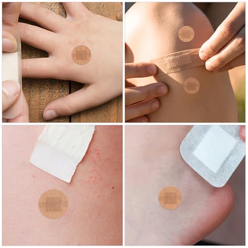 NOLITOY 100pcs Elastic Spot Bandages, Small Round Adhesive Flexible Fabric Tape Sticker for Wounds Protection Care in Multiple Sizes