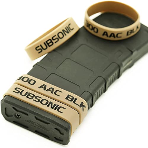 Aolamegs 300 Blackout Subsonic Magazine Marking Bands - Khaki-Black 12 Pack