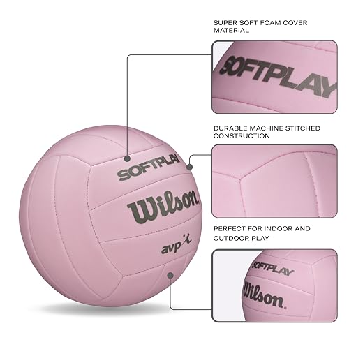 Wilson Soft Play Volleyball - Official Size Pink Indoor/Outdoor