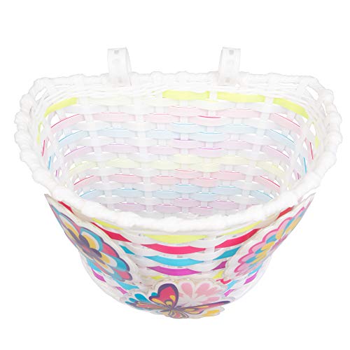 Kids Bicycle Basket with Light-Up Flowers & Butterfly Decor - Easy Attach, Durable
