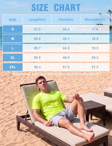 Men's Short Sleeve Athletic Mesh T-Shirt - Quick Dry, Breathable, Muscle Fit, Neon Yellow, Medium