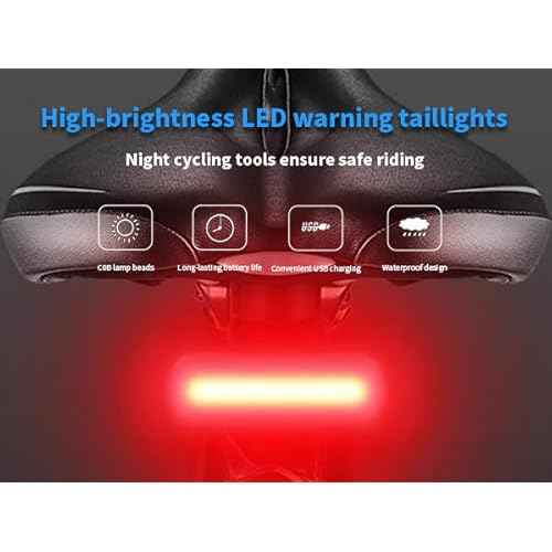 Mini Night Bike Light Set - High Brightness USB Rechargeable LED Front Light (High/Low Beam), Waterproof Front and Rear Lights, Suitable for Adults, Kids, Mountain and City Bikin
