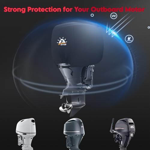 Outboard Motor Cover Waterproof Heavy Duty for 25 HP Motor - Black